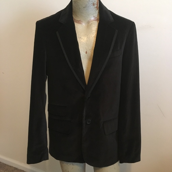 Guess Black Velvet Sport-coat Blazer Jacket